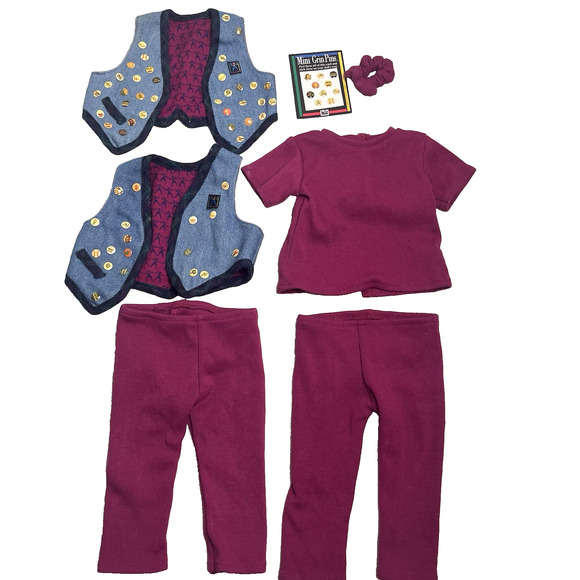 American Girl 1995 Pleasant Co Jean Vest & Legging Outfit 7 Pc Lot Vintage 1995 - Picture 1 of 16